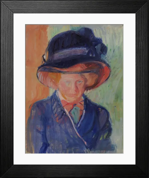 Framed Print : Woman in Blue (Helga Nordström), 1910. Creator: Valle Rosenberg Framed Print : Woman in Blue (Helga Nordström), 1910. Creator: Valle Rosenberg