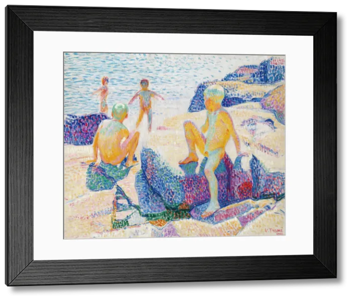 Framed Print : Bathing Boys, 1910. Creator: Verner Thome Framed Print : Bathing Boys, 1910. Creator: Verner Thome