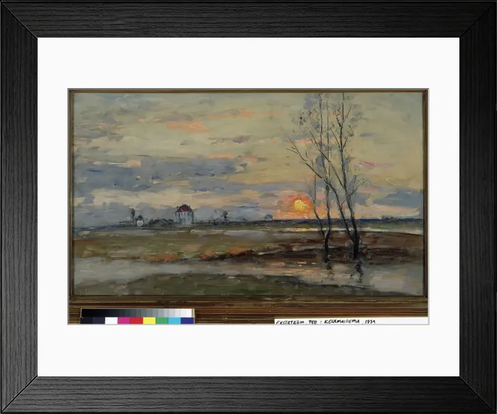 Framed Print : taiteilija: Ekstrom, Per Inventaarionro A I 528 teosnimi: Kesamaisema haltija: AT kokoelma: Antell ajoitus: 1879 tekniikkateksti: oljy kankaalle paaluokka: maalaus aihe: MAISEMA ; ranta ; puut ; rakennukset ; iltarusko mitat Framed Print : taiteilija: Ekstrom, Per Inventaarionro A I 528 teosnimi: Kesamaisema haltija: AT kokoelma: Antell ajoitus: 1879 tekniikkateksti: oljy kankaalle paaluokka: maalaus aihe: MAISEMA ; ranta ; puut ; rakennukset ; iltarusko mitat