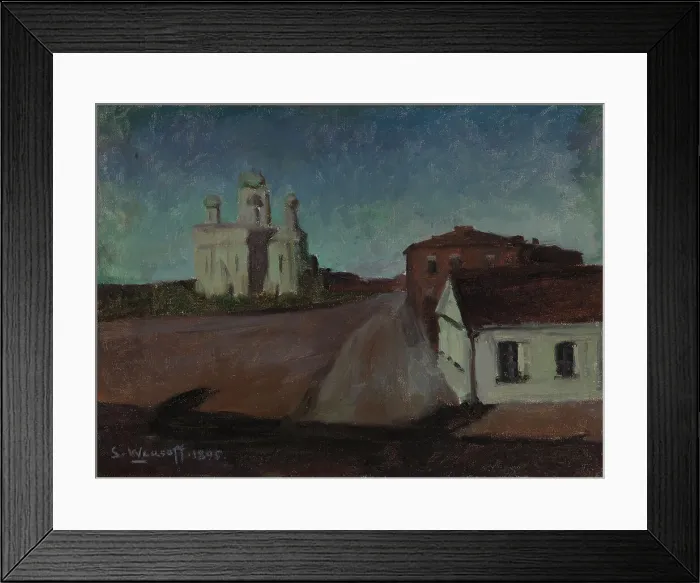Framed Print : Moonlight Landscape in Suomenlinna, 1895. Creator: Sergei Wlasoff Framed Print : Moonlight Landscape in Suomenlinna, 1895. Creator: Sergei Wlasoff