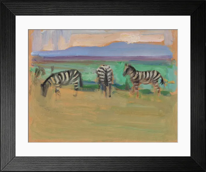 Framed Print : Zebras, 1909. Creator: Akseli Gallen-Kallela Framed Print : Zebras, 1909. Creator: Akseli Gallen-Kallela