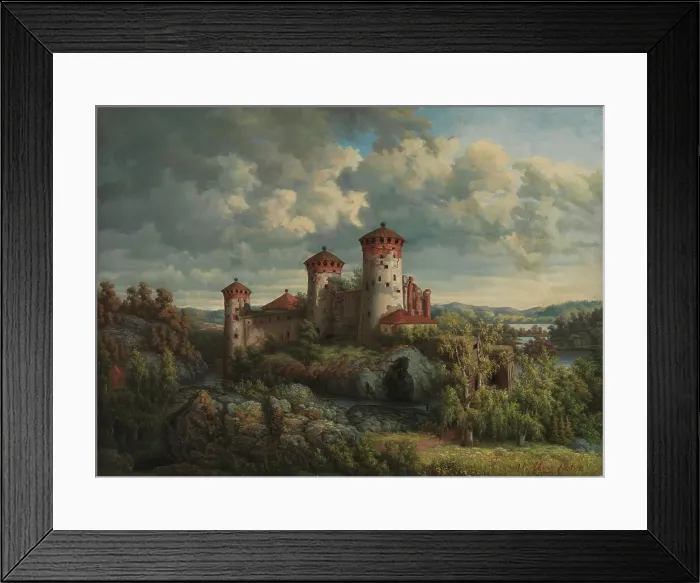 Framed Print : A View over the Castle Olavinlinna, 1864. Creator: Victoria Aberg Framed Print : A View over the Castle Olavinlinna, 1864. Creator: Victoria Aberg