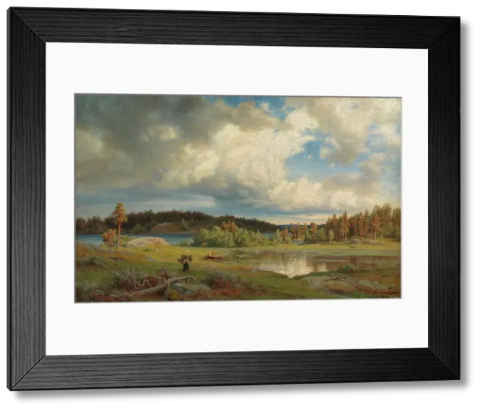 Framed Print : Landscape from Kuru in Morning Light, 1858. Creator: Werner Holmberg Framed Print : Landscape from Kuru in Morning Light, 1858. Creator: Werner Holmberg