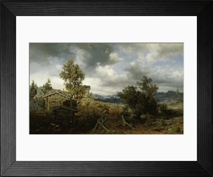 Framed Print : Crofter's Cottage in Kuru, 1860. Creator: Werner Holmberg Framed Print : Crofter's Cottage in Kuru, 1860. Creator: Werner Holmberg