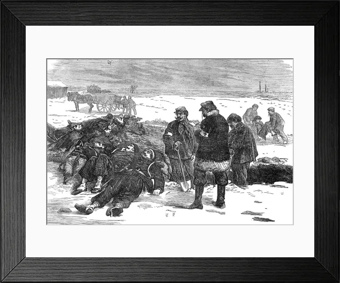 Framed Print : Burying French soldiers outside the village of Chevilly, 1871. Creator: Unknown Framed Print : Burying French soldiers outside the village of Chevilly, 1871. Creator: Unknown