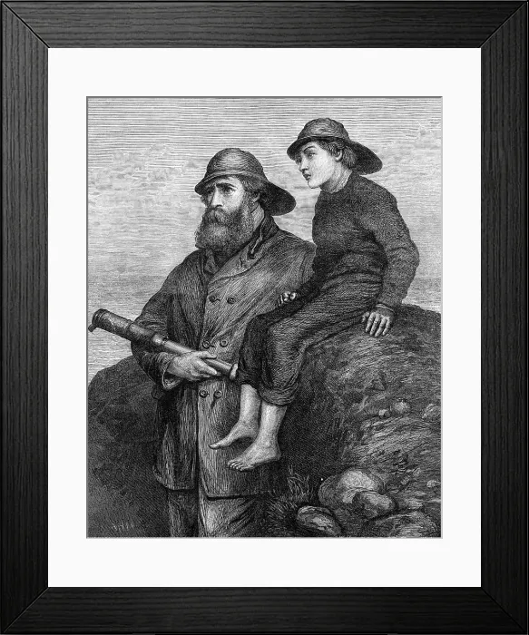 Framed Print : A Pilot on the Look Out, by A. H. Marsh, 1871. Creator: William Hollidge Framed Print : A Pilot on the Look Out, by A. H. Marsh, 1871. Creator: William Hollidge