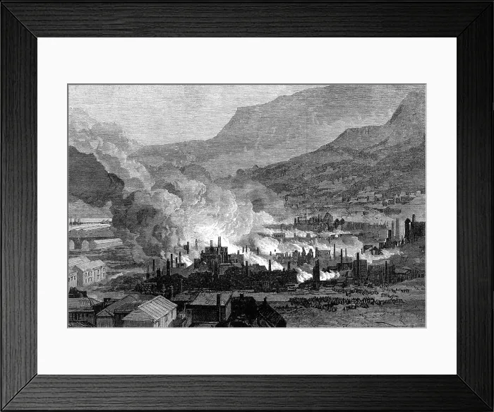 Framed Print : Great fire at Port Lyttelton, Canterbury, New Zealand, 1871. Creator: Unknown Framed Print : Great fire at Port Lyttelton, Canterbury, New Zealand, 1871. Creator: Unknown