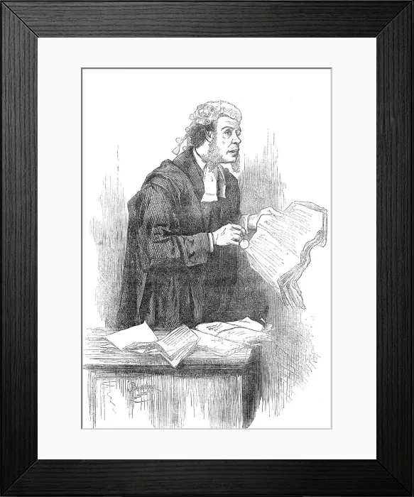 Framed Print : Mr. Toole as Serjeant Buzfuz at the Gaiety Theatre, 1871. Creator: Unknown Framed Print : Mr. Toole as Serjeant Buzfuz at the Gaiety Theatre, 1871. Creator: Unknown