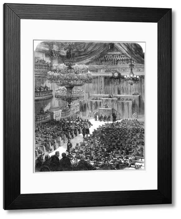 Framed Print : The National Assembly at Bordeaux discussing the terms of peace, 1871. Creator: Unknown Framed Print : The National Assembly at Bordeaux discussing the terms of peace, 1871. Creator: Unknown