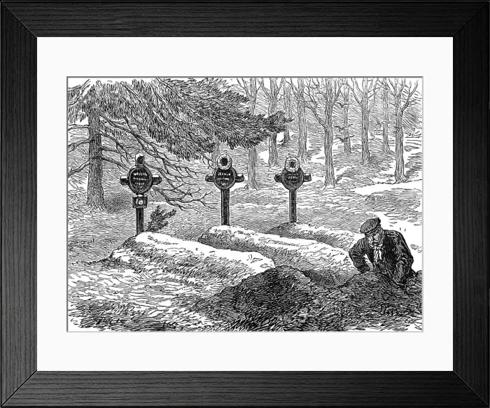 Framed Print : Graves of Prussian riflemen, park of St. Cloud, 1871. Creator: Unknown Framed Print : Graves of Prussian riflemen, park of St. Cloud, 1871. Creator: Unknown