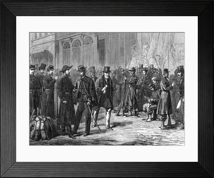 Framed Print : Soldiers keeping the streets at Bordeaux, 1871. Creator: Unknown Framed Print : Soldiers keeping the streets at Bordeaux, 1871. Creator: Unknown