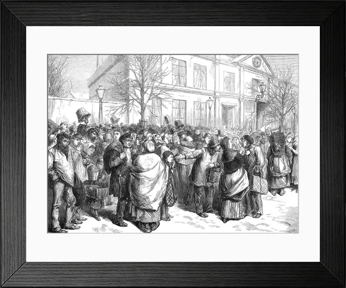 Framed Print : Waiting for coke at the gasworks, Barriere d'Italie, Paris, (sketch by balloon post), 1871. Creator: Unknown Framed Print : Waiting for coke at the gasworks, Barriere d'Italie, Paris, (sketch by balloon post), 1871. Creator: Unknown