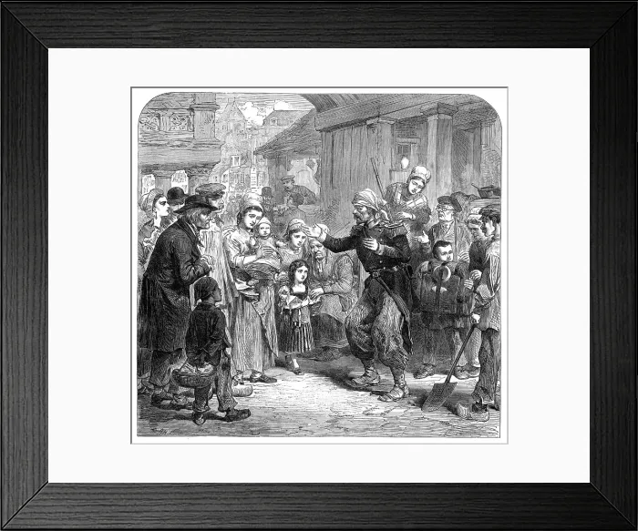 Framed Print : A wounded French soldier returned home, 1871. Creator: A. H Framed Print : A wounded French soldier returned home, 1871. Creator: A. H