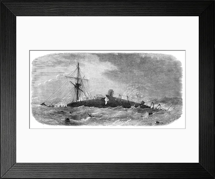 Framed Print : Wreck of the screw-steamer Borneo on the coast of South America, 1871. Creator: Unknown Framed Print : Wreck of the screw-steamer Borneo on the coast of South America, 1871. Creator: Unknown