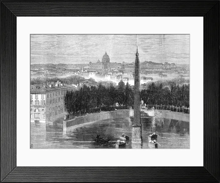 Framed Print : The floods at Rome: the Piazza del Popolo, 1871. Creator: RCH Framed Print : The floods at Rome: the Piazza del Popolo, 1871. Creator: RCH