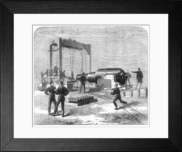 Framed Print : The 35-ton gun, called The Woolwich Infant, 1871. Creator: Unknown Framed Print : The 35-ton gun, called The Woolwich Infant, 1871. Creator: Unknown
