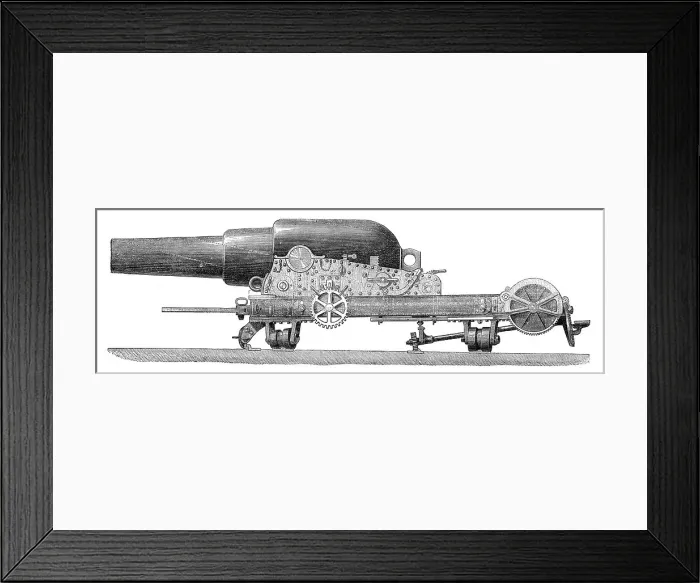 Framed Print : Captain Scott's naval gun carriage and slide, 1871. Creator: Unknown Framed Print : Captain Scott's naval gun carriage and slide, 1871. Creator: Unknown