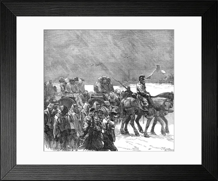 Framed Print : French prisoners on the road between Etampes and Orleans, 1871. Creator: William James Palmer Framed Print : French prisoners on the road between Etampes and Orleans, 1871. Creator: William James Palmer