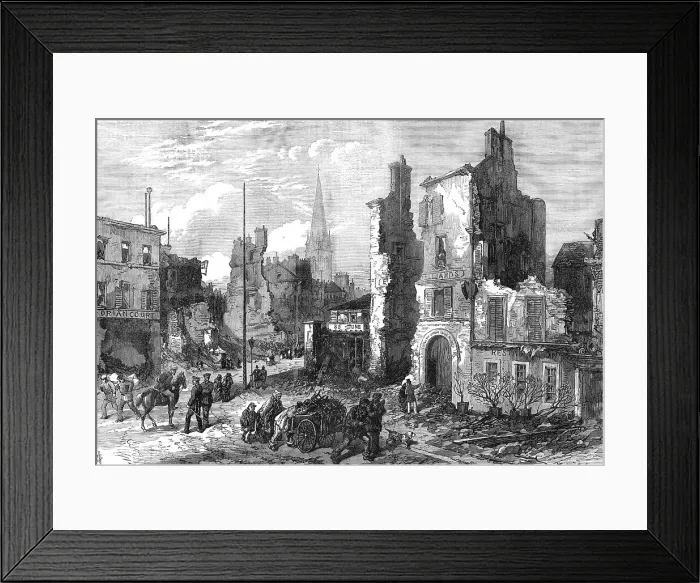 Framed Print : The ruin around Paris: the town of St. Cloud destroyed by fire, 1871. Creator: RCH Framed Print : The ruin around Paris: the town of St. Cloud destroyed by fire, 1871. Creator: RCH