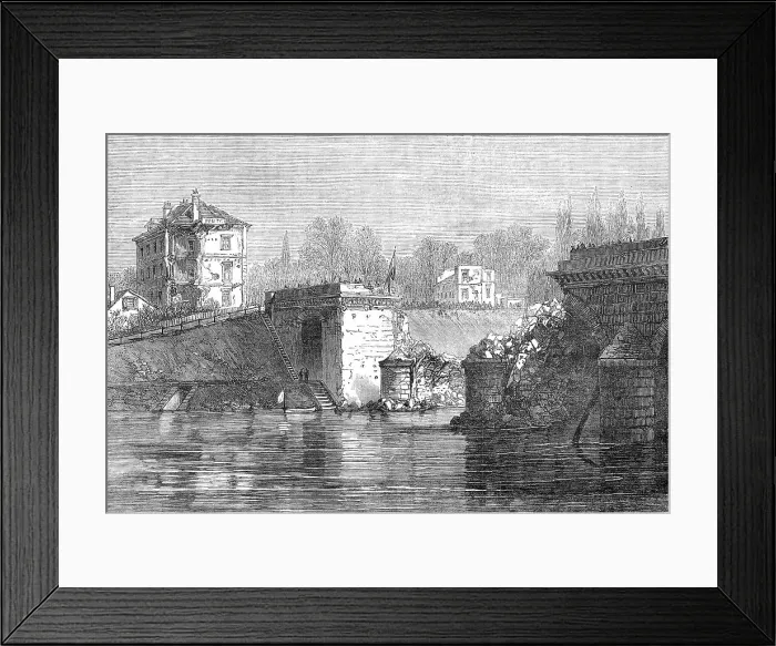 Framed Print : The bridge at Sevres, 1871. Creator: Unknown Framed Print : The bridge at Sevres, 1871. Creator: Unknown