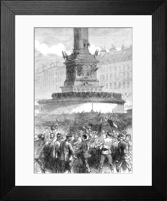 Framed Print : Assemblage of Paris republicans at the Column of July, Place de la Bastille, 1871. Creator: Unknown Framed Print : Assemblage of Paris republicans at the Column of July, Place de la Bastille, 1871. Creator: Unknown