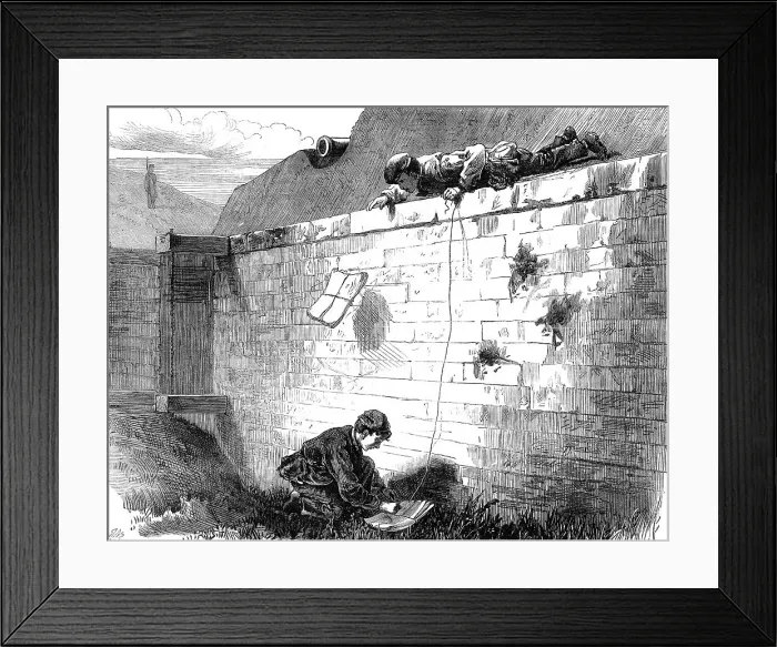 Framed Print : The Civil War in Paris: newsboys on the ramparts, 1871. Creator: Unknown Framed Print : The Civil War in Paris: newsboys on the ramparts, 1871. Creator: Unknown