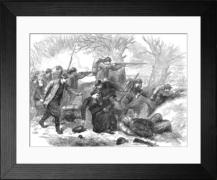 Framed Print : Incident at the Battle of Le Mans, 1871. Creator: Unknown Framed Print : Incident at the Battle of Le Mans, 1871. Creator: Unknown