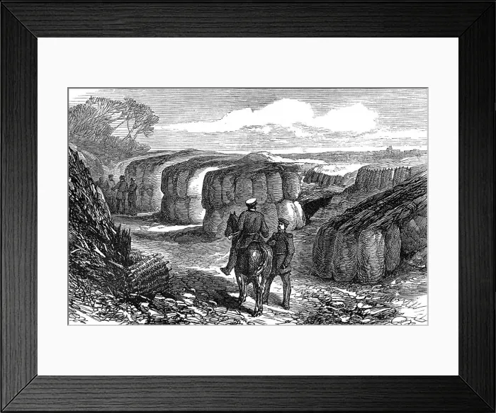 Framed Print : The ruins round Paris: interior of No. 1 Battery, Park of St. Cloud, 1871. Creator: Unknown Framed Print : The ruins round Paris: interior of No. 1 Battery, Park of St. Cloud, 1871. Creator: Unknown
