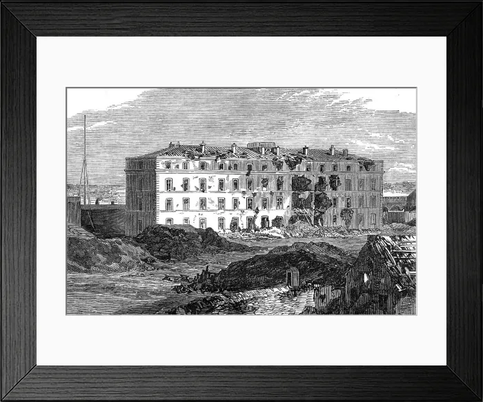 Framed Print : The ruins round Paris: barracks, Fort Vanves, 1871. Creator: Unknown Framed Print : The ruins round Paris: barracks, Fort Vanves, 1871. Creator: Unknown