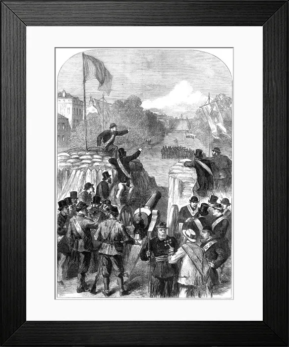Framed Print : The French Siege of Paris: Masonic Deputation to Versailles going out at the Porte Maillot, 1871. Creator: Unknown Framed Print : The French Siege of Paris: Masonic Deputation to Versailles going out at the Porte Maillot, 1871. Creator: Unknown