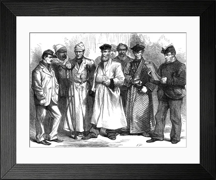 Framed Print : Convalescent soldiers at the Protestant Ambulance, Bordeaux, 1871. Creator: Unknown Framed Print : Convalescent soldiers at the Protestant Ambulance, Bordeaux, 1871. Creator: Unknown