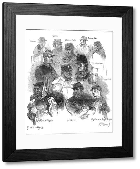 Framed Print : The French Siege of Paris: military types, 1871. Creator: William James Palmer Framed Print : The French Siege of Paris: military types, 1871. Creator: William James Palmer