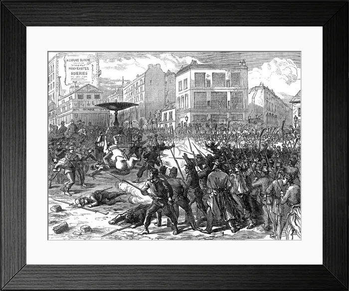 Framed Print : The Conflict in Paris: encounter on the Place Pigalle, 1871. Creator: Unknown Framed Print : The Conflict in Paris: encounter on the Place Pigalle, 1871. Creator: Unknown