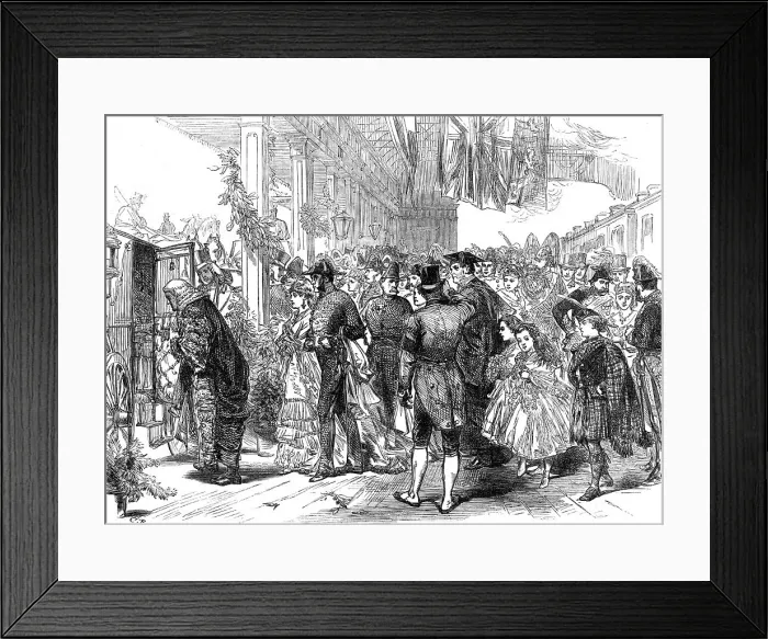 Framed Print : Marriage of Princess Louise at Windsor: arrival of wedding guests, 1871. Creator: C. R Framed Print : Marriage of Princess Louise at Windsor: arrival of wedding guests, 1871. Creator: C. R