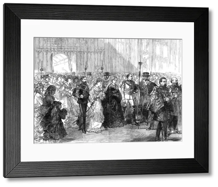 Framed Print : Marriage of Princess Louise: the Bride's Procession in St. George's Chapel, Windsor, 1871. Creator: Unknown Framed Print : Marriage of Princess Louise: the Bride's Procession in St. George's Chapel, Windsor, 1871. Creator: Unknown