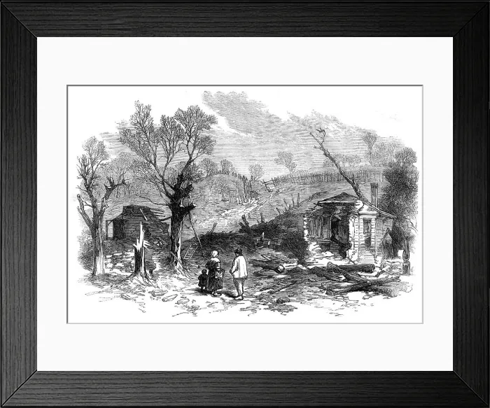 Framed Print : The Late War: exterior of No. 1 Prussian Battery, Park of St. Cloud, 1871. Creator: Unknown Framed Print : The Late War: exterior of No. 1 Prussian Battery, Park of St. Cloud, 1871. Creator: Unknown