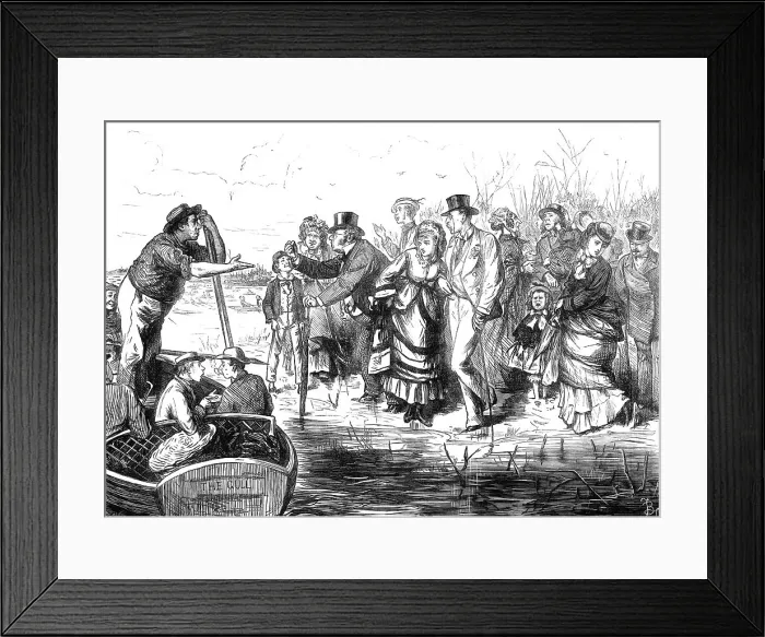 Framed Print : The First of April: a sketch at the Boat-Race, 1871. Creator: Unknown Framed Print : The First of April: a sketch at the Boat-Race, 1871. Creator: Unknown
