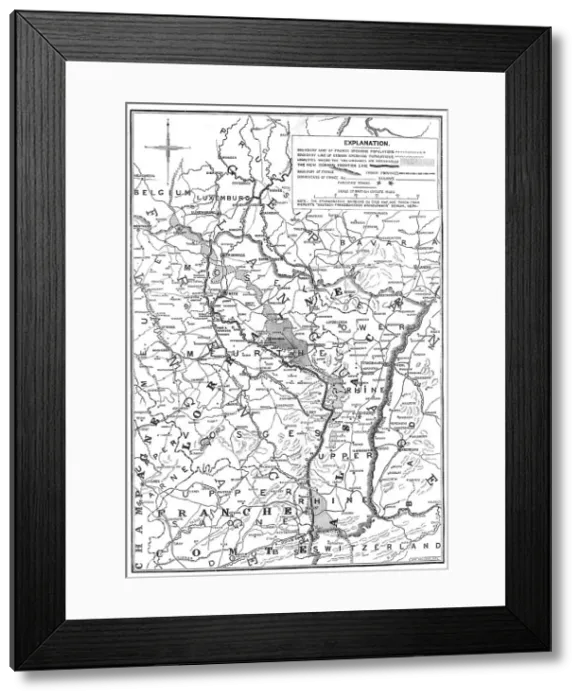 Framed Print : The new French-German frontier, 1871. Creator: Unknown Framed Print : The new French-German frontier, 1871. Creator: Unknown