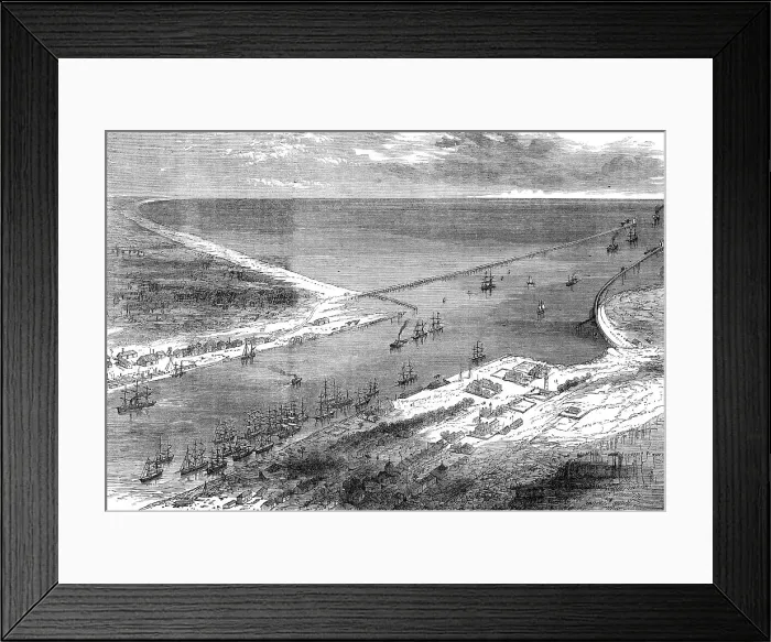 Framed Print : Improvements at the Sulina Mouth of the Danube, 1871. Creator: Unknown Framed Print : Improvements at the Sulina Mouth of the Danube, 1871. Creator: Unknown