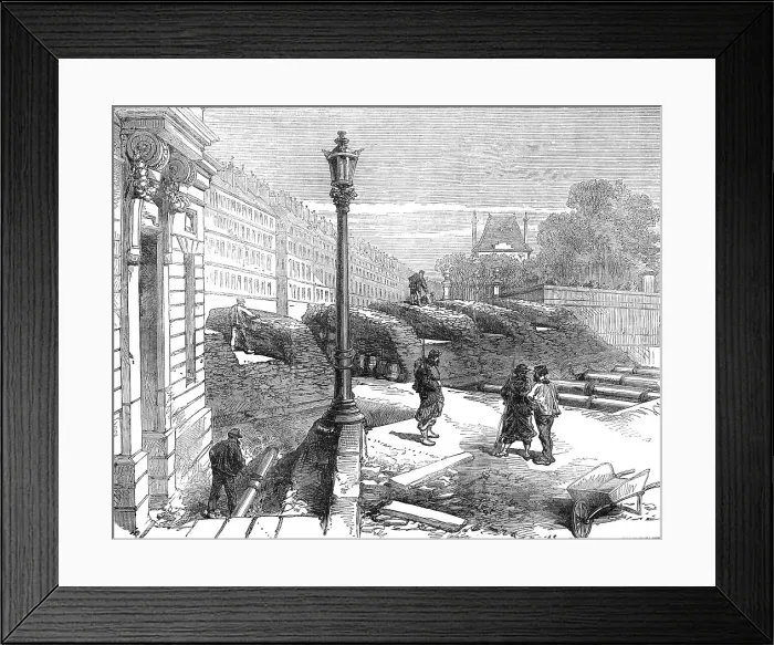 Framed Print : The French Siege of Paris: barricade at the end of the rue de Rivoli, Place de la Concorde, 1871. Creator: Unknown Framed Print : The French Siege of Paris: barricade at the end of the rue de Rivoli, Place de la Concorde, 1871. Creator: Unknown