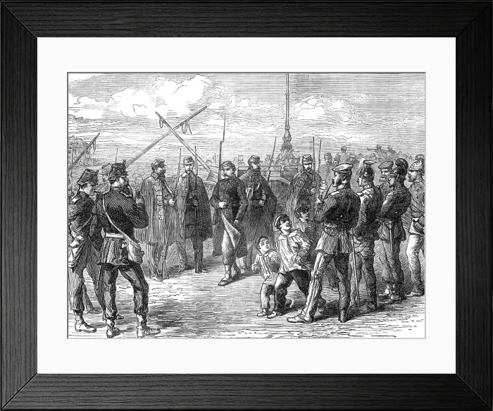 Framed Print : The Germans in Paris: the line of demarcation, Pont de la Concorde, 1871. Creator: Unknown Framed Print : The Germans in Paris: the line of demarcation, Pont de la Concorde, 1871. Creator: Unknown