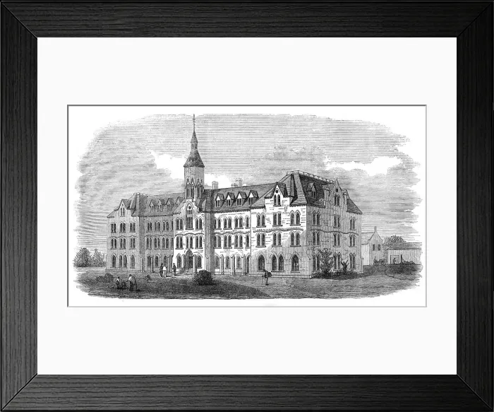 Framed Print : The Belleville Institution for the Deaf and Dumb, Hastings County, Ontario, Upper Canada, 1871. Creator: Unknown Framed Print : The Belleville Institution for the Deaf and Dumb, Hastings County, Ontario, Upper Canada, 1871. Creator: Unknown