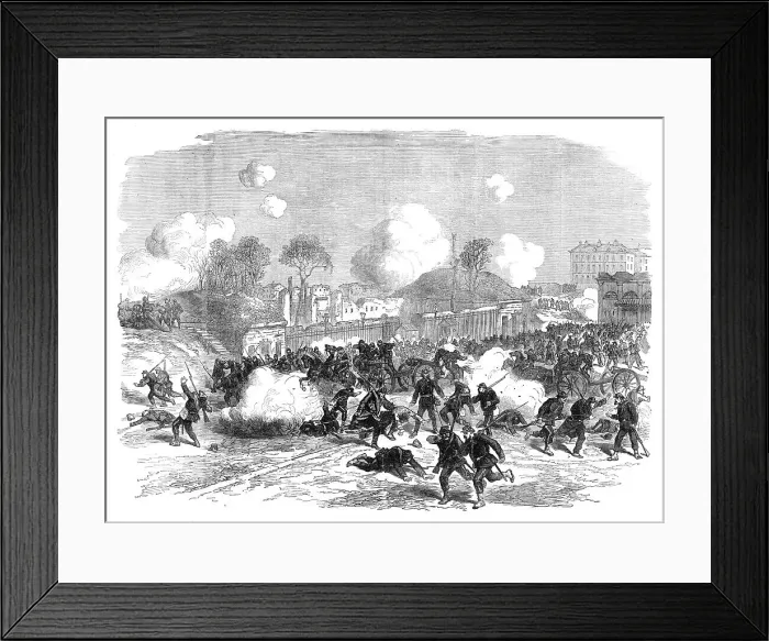 Framed Print : The Civil War in France: inside the Porte Maillot, 1871. Creator: Unknown