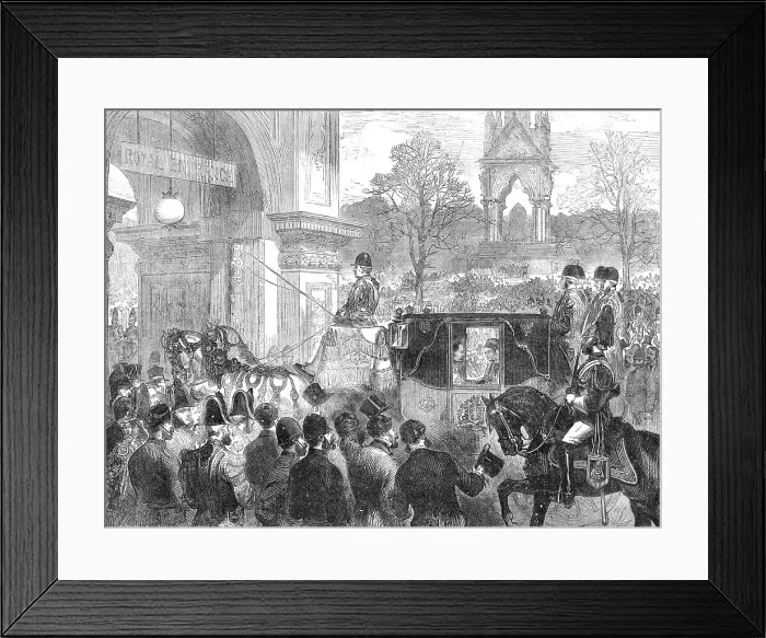 Framed Print : Opening of the Royal Albert Hall: arrival of the Queen, 1871. Creator: Unknown Framed Print : Opening of the Royal Albert Hall: arrival of the Queen, 1871. Creator: Unknown