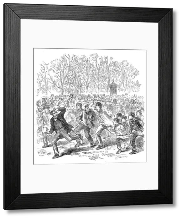 Framed Print : The Germans in Paris: the penalty of speaking to a German soldier, 1871. Creator: Unknown Framed Print : The Germans in Paris: the penalty of speaking to a German soldier, 1871. Creator: Unknown