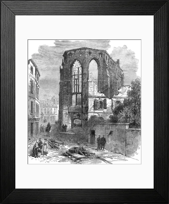 Framed Print : Scenes of the Late War in France: ruins of the public library at Strasbourg, 1871. Creator: Unknown Framed Print : Scenes of the Late War in France: ruins of the public library at Strasbourg, 1871. Creator: Unknown