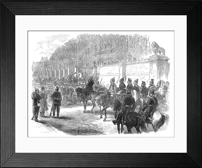 Framed Print : The Germans in Paris: General Blumenthal stopped at the entrance of the rue de Rivoli, 1871. Creator: Unknown Framed Print : The Germans in Paris: General Blumenthal stopped at the entrance of the rue de Rivoli, 1871. Creator: Unknown