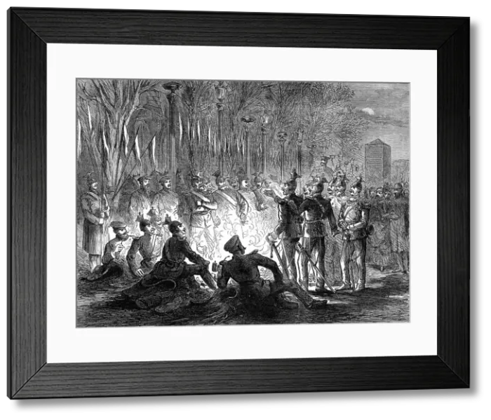 Framed Print : The Germans in Paris: bivouac of Uhlans in the Champs Elysees, 1871. Creator: Unknown Framed Print : The Germans in Paris: bivouac of Uhlans in the Champs Elysees, 1871. Creator: Unknown
