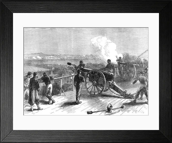 Framed Print : The Civil War in France: Fort Valerien firing at Paris, 1871. Creator: C. R Framed Print : The Civil War in France: Fort Valerien firing at Paris, 1871. Creator: C. R