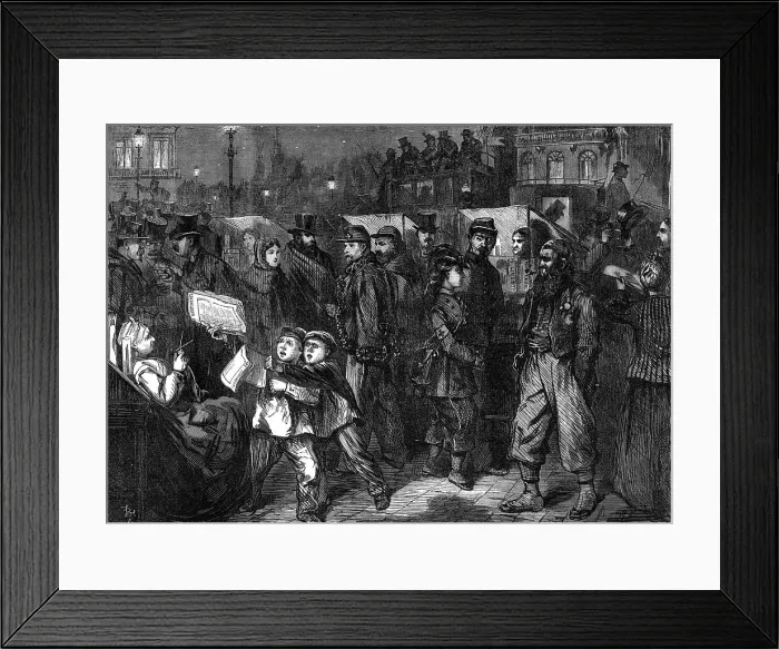 Framed Print : Night scene in Bordeaux, 1871. Creator: Unknown Framed Print : Night scene in Bordeaux, 1871. Creator: Unknown